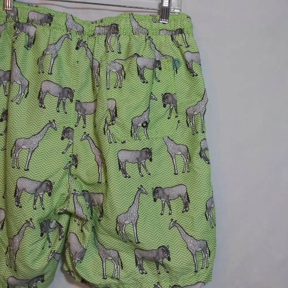 MR. SWIM Green Herringbone Animal Swim Trunks Size XL